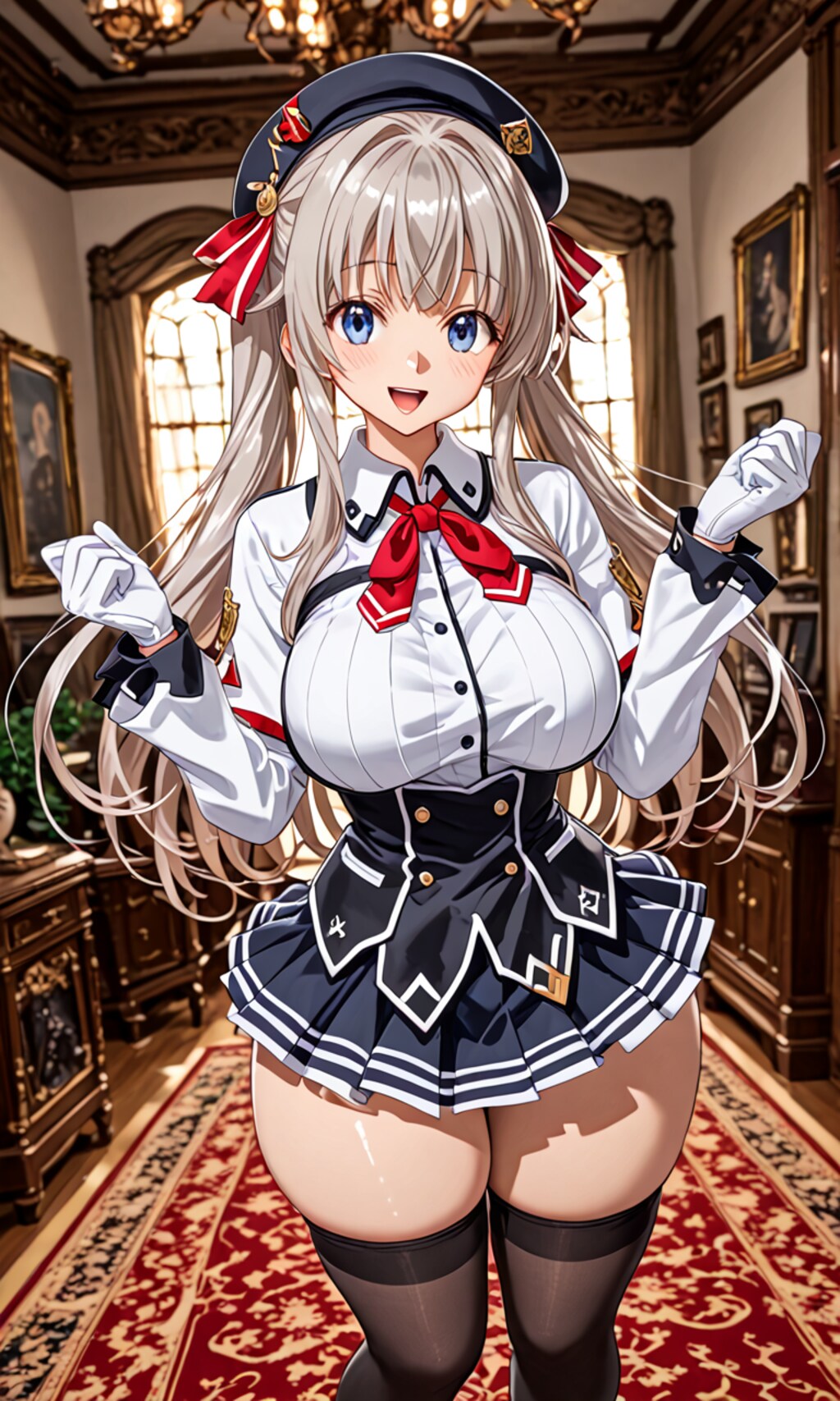 銀髪ツインテール美女2