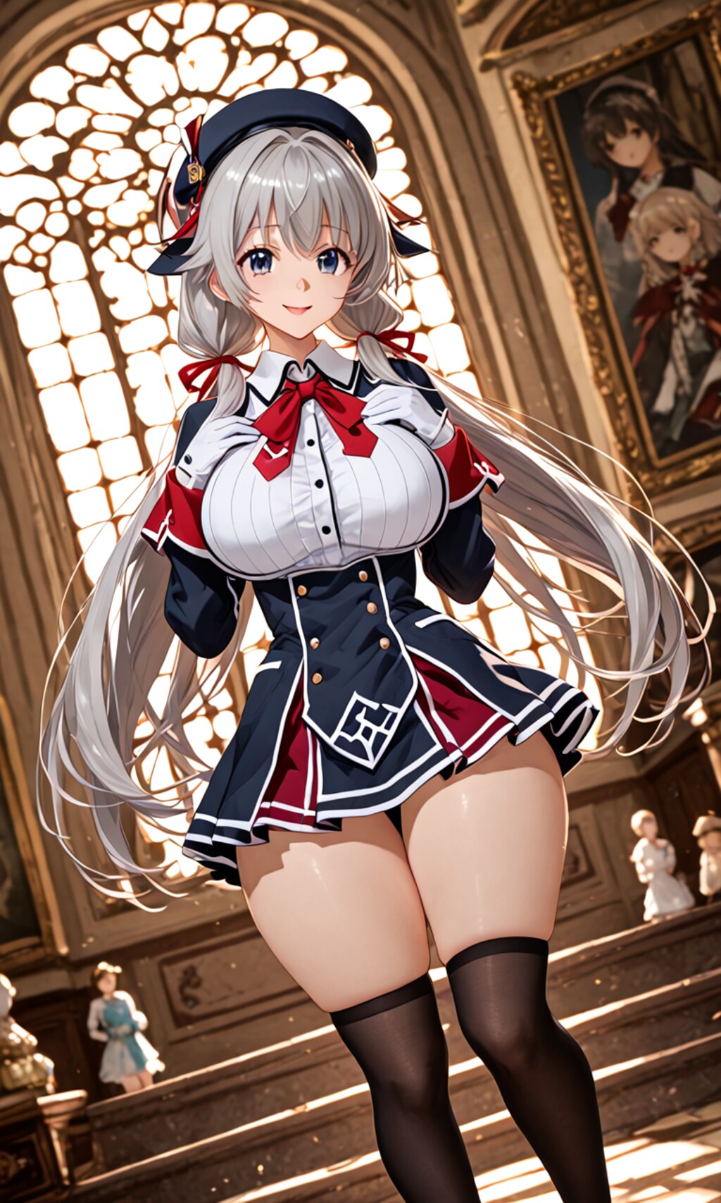 銀髪ツインテール美女2