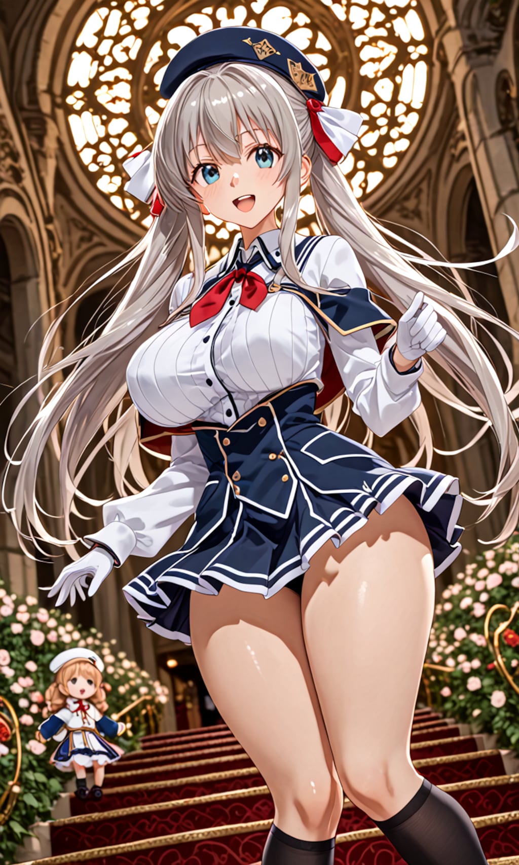 銀髪ツインテール美女2