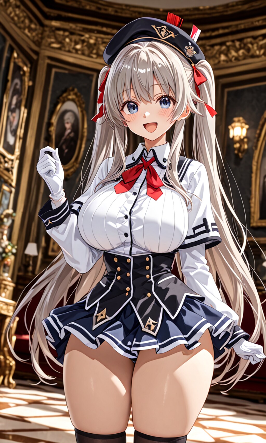 銀髪ツインテール美女2