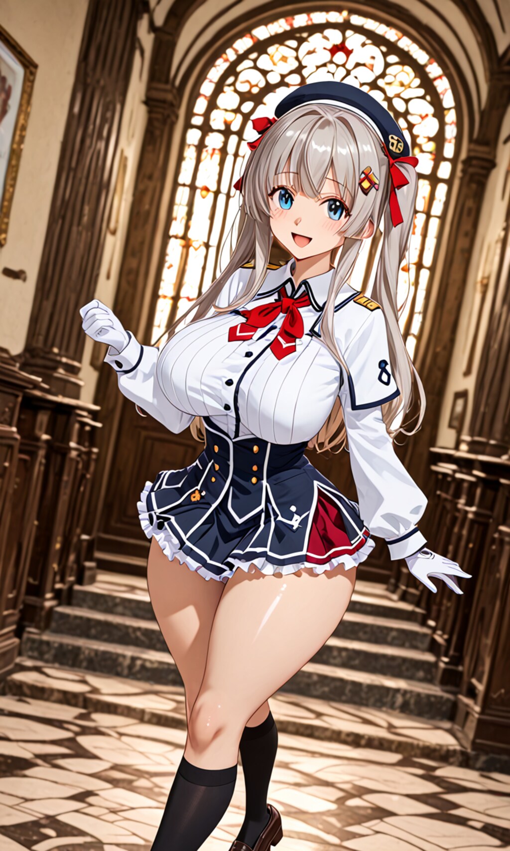 銀髪ツインテール美女2