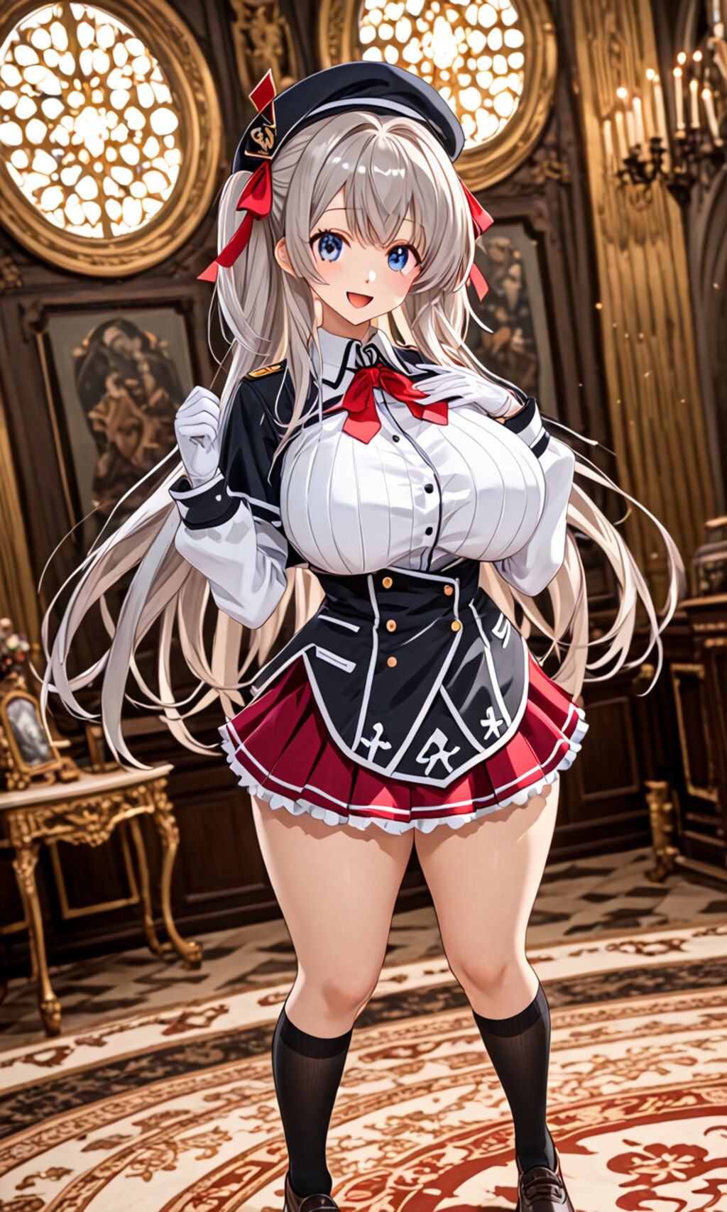 銀髪ツインテール美女2