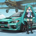 初音ミクとスバルWRXS4と軍用機 2枚目
