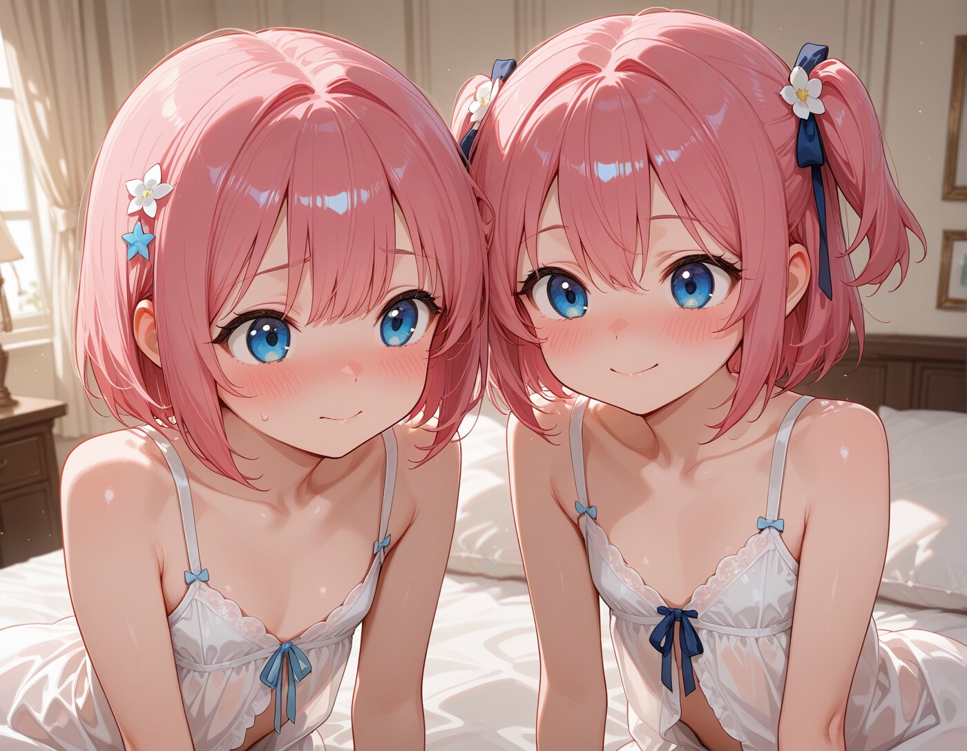桃花と桃華でランジェリーガールズ"(∩>ω<∩)"💕