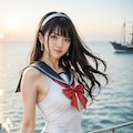セーラーカラーワンピース水着_ver.1 4枚目