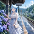 雨上がり、紫陽花の参道にて 6枚目