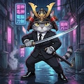 黒服の猫侍 2枚目