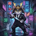黒服の猫侍 4枚目