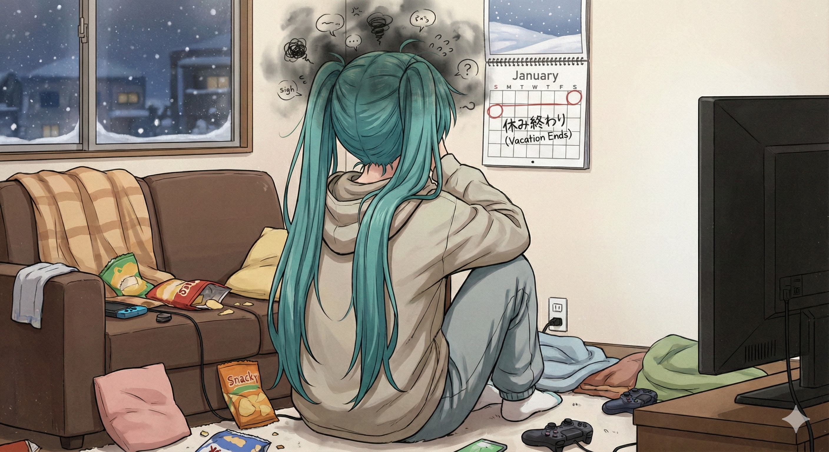 カレンダーを眺める ミクさん | の人気AIイラスト・グラビア