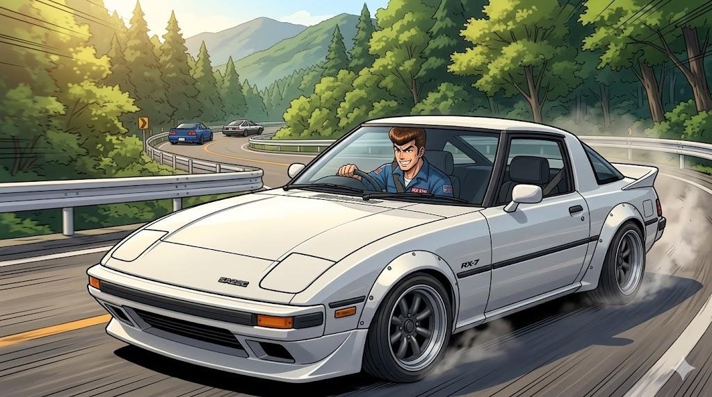 うちのボス RX-7 SA22C 13B-T載せ替え仕様 O/H後のテスト走行中