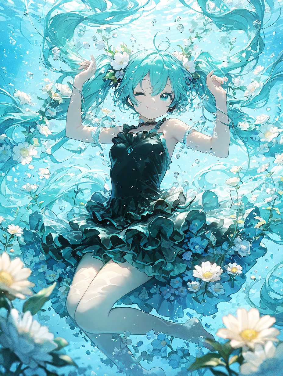 水中の花