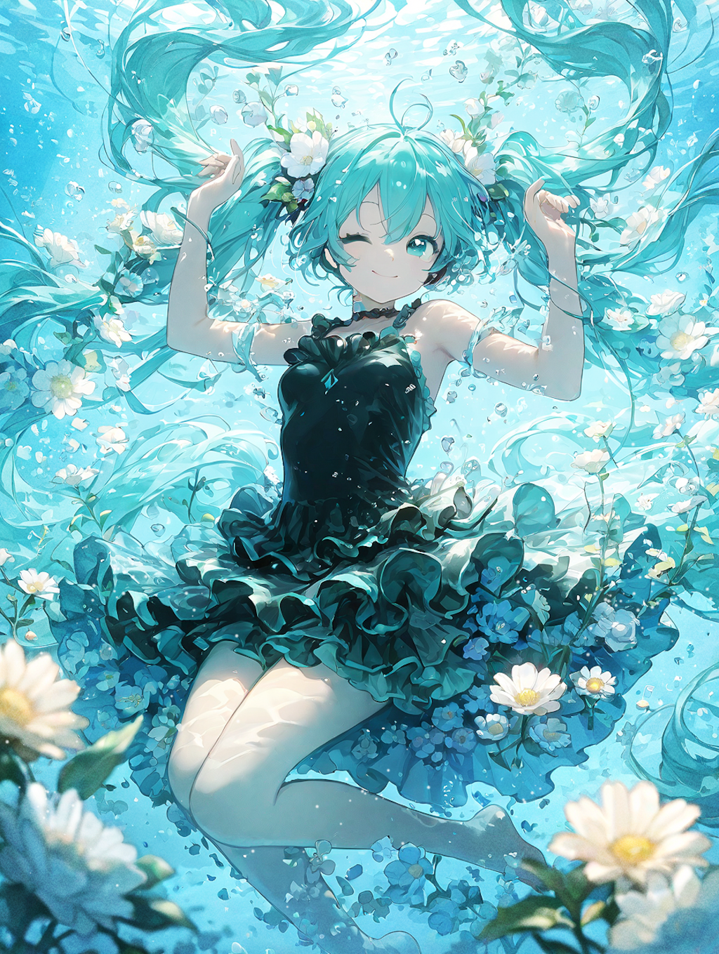 水中の花