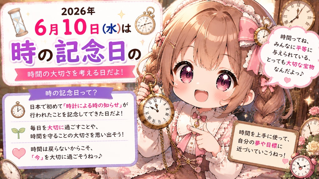 今日は何の日？（年月日固定＋チビキャラ単体）のテスト生成（ＡＩによる違いを比較）