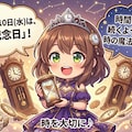 今日は何の日？（年月日固定＋チビキャラ単体）のテスト生成（ＡＩによる違いを比較） 2枚目