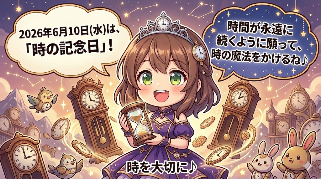 今日は何の日？（年月日固定＋チビキャラ単体）のテスト生成（ＡＩによる違いを比較）