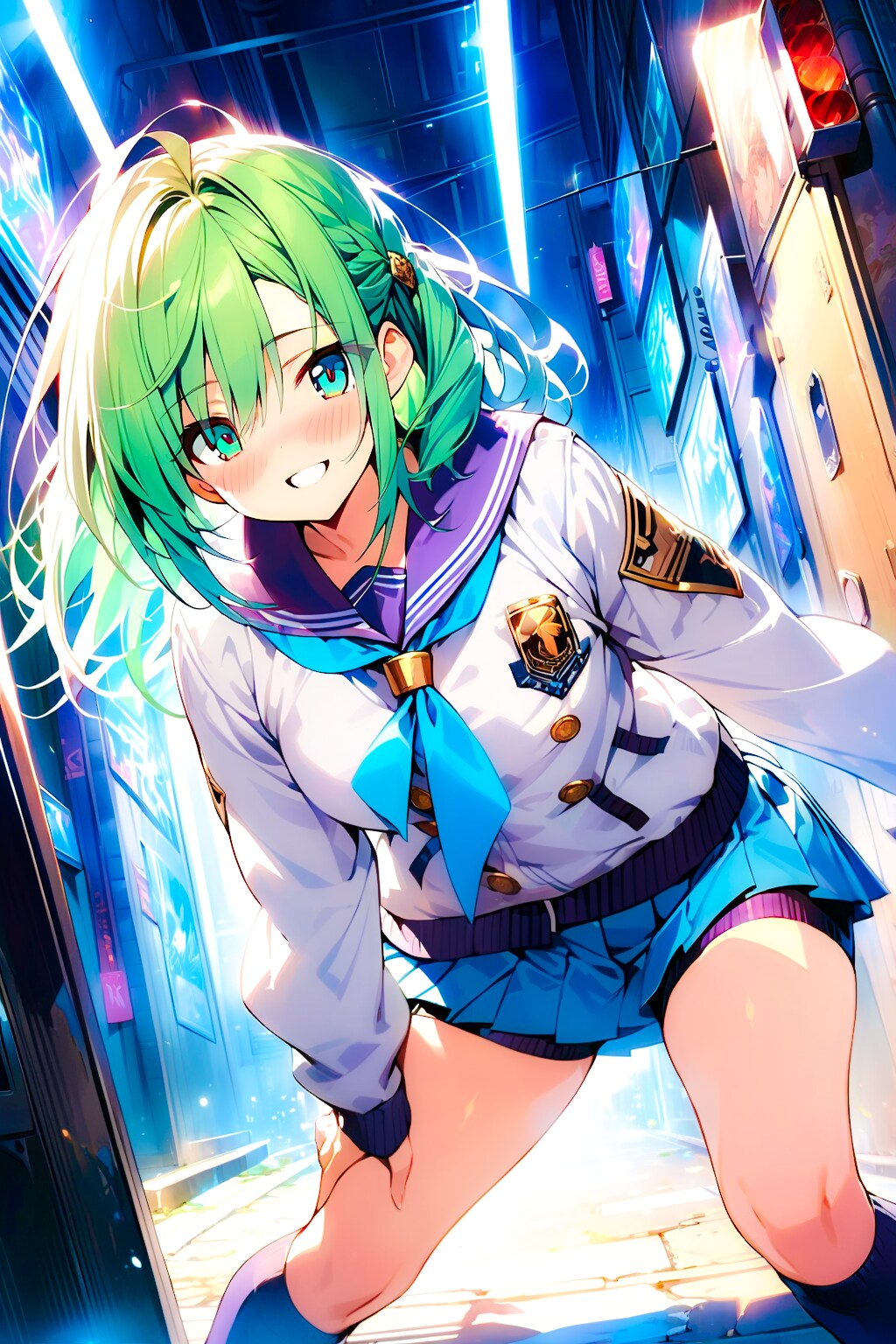 スパッツ装備の制服ギャルちゃん！