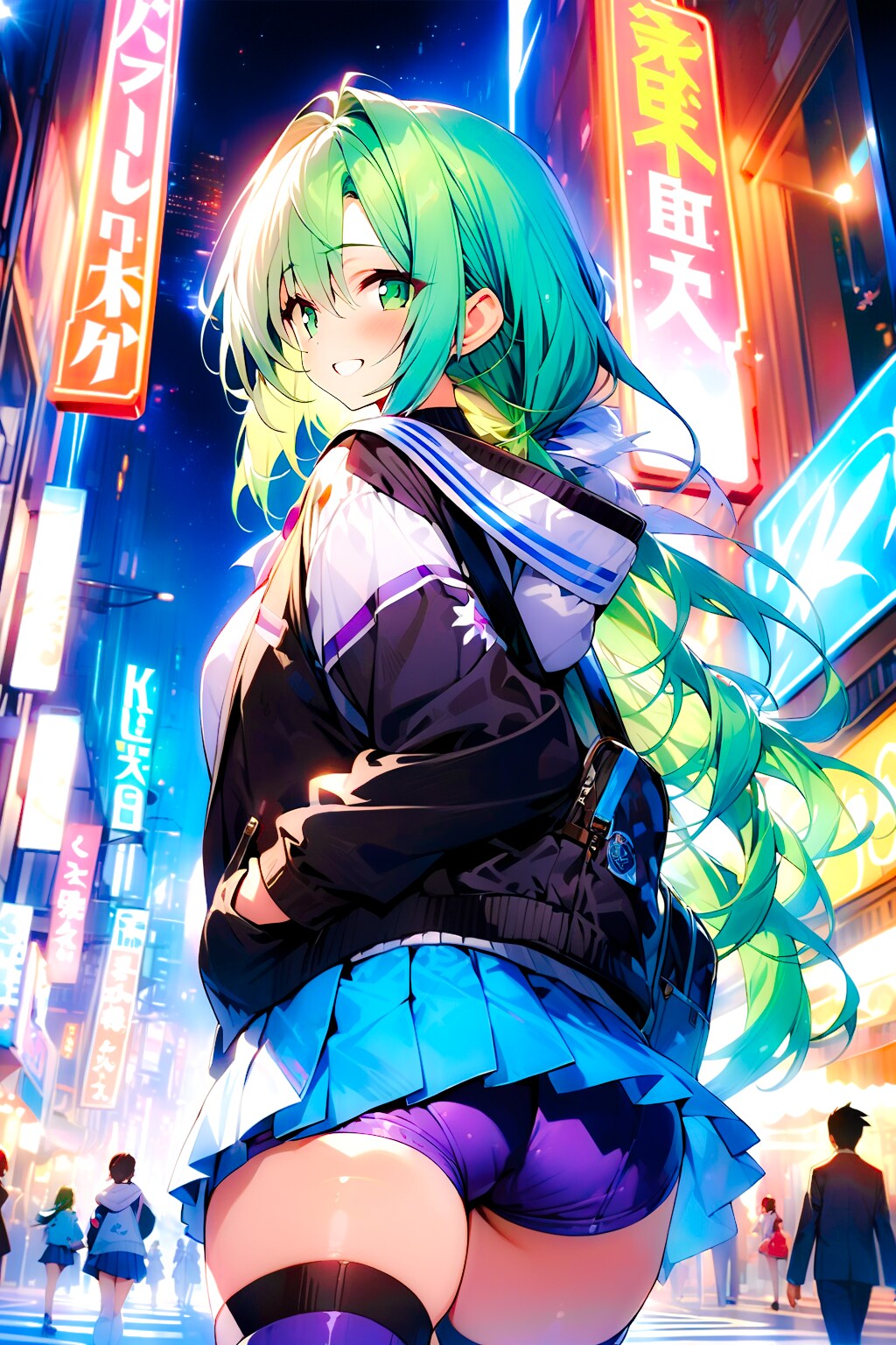 スパッツ装備の制服ギャルちゃん！
