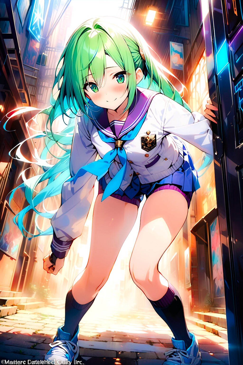 スパッツ装備の制服ギャルちゃん！