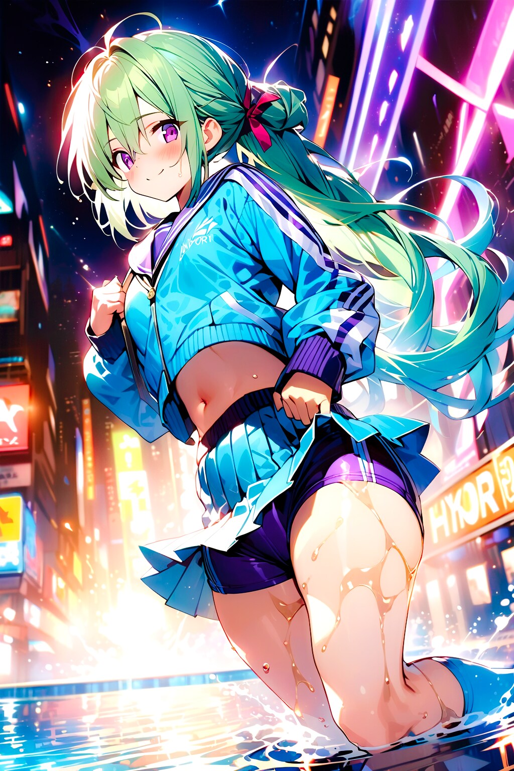 スパッツ装備の制服ギャルちゃん！