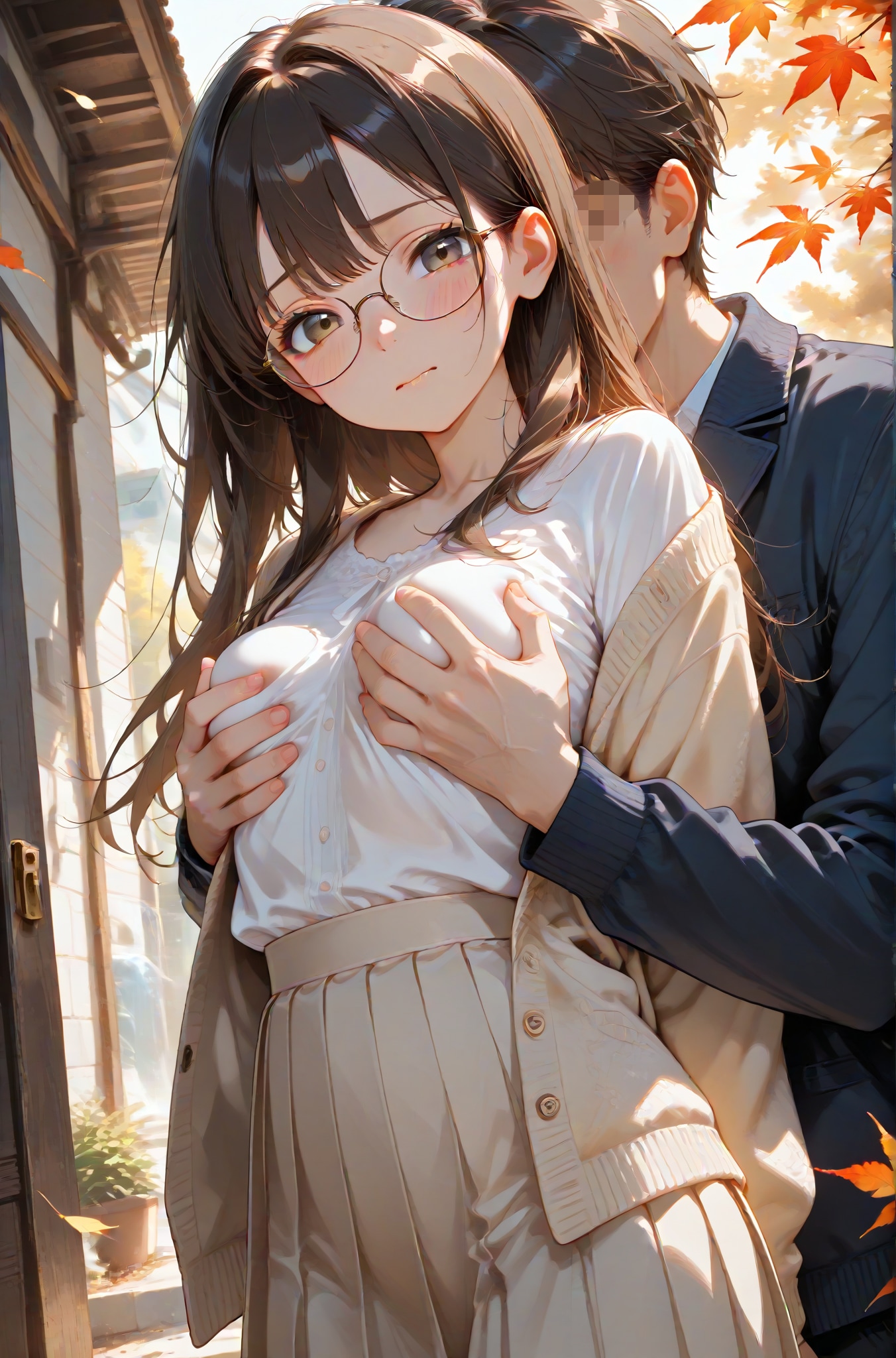 メガネ若妻不倫温泉旅行青姦