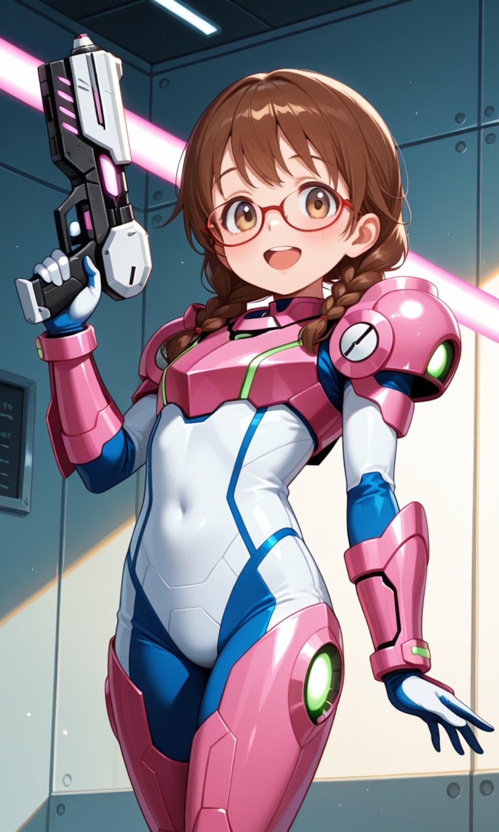 パワードスーツと眼鏡三つ編み姉妹