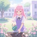 お花と女の子 3枚目
