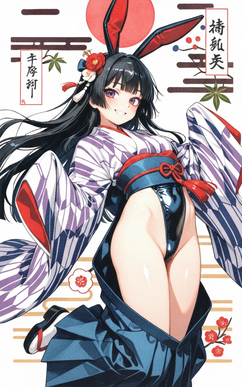 スーパーハイレグ😍な大正浪漫兎ちゃん♪