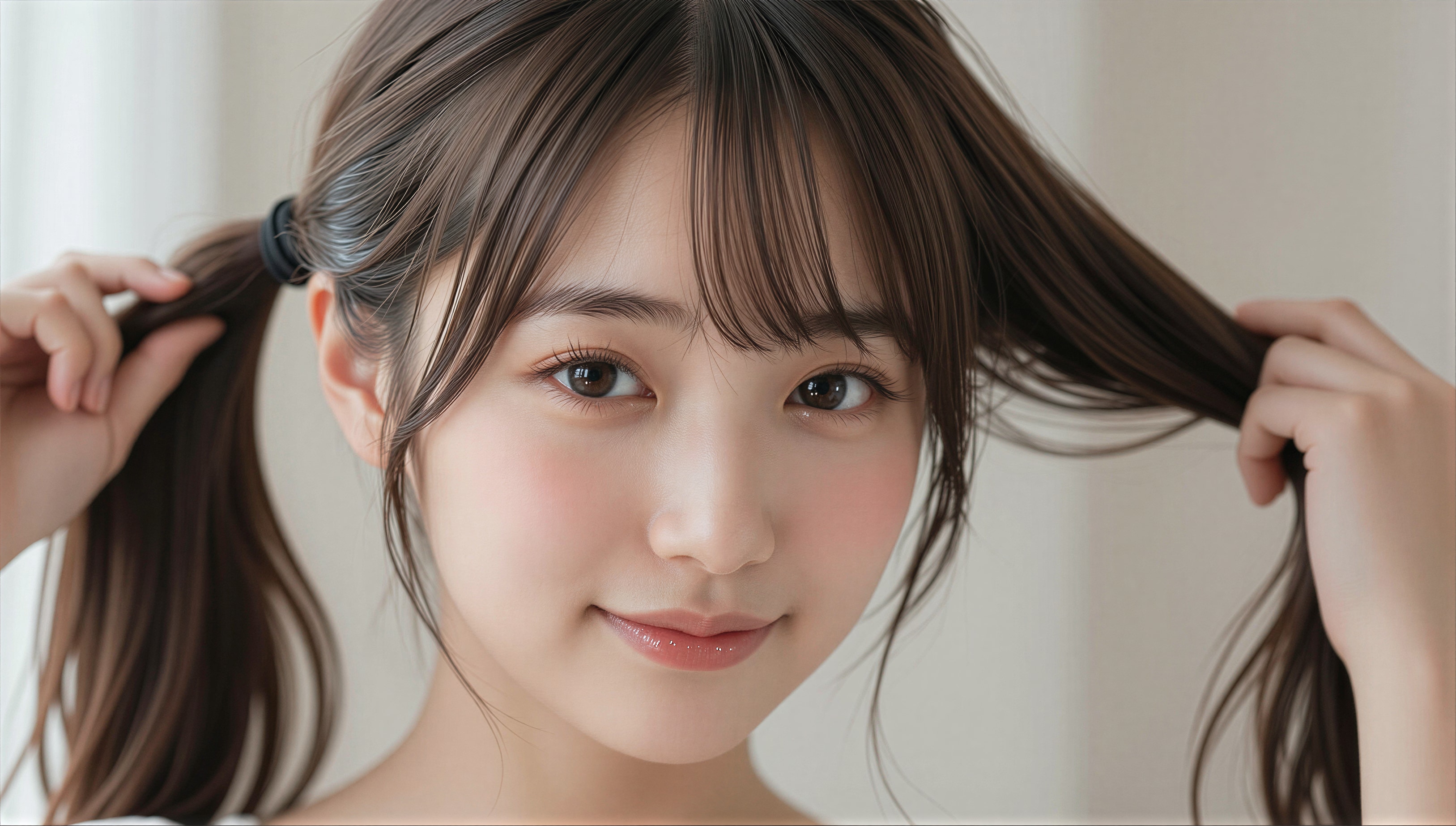 髪を結ってる女の子 2