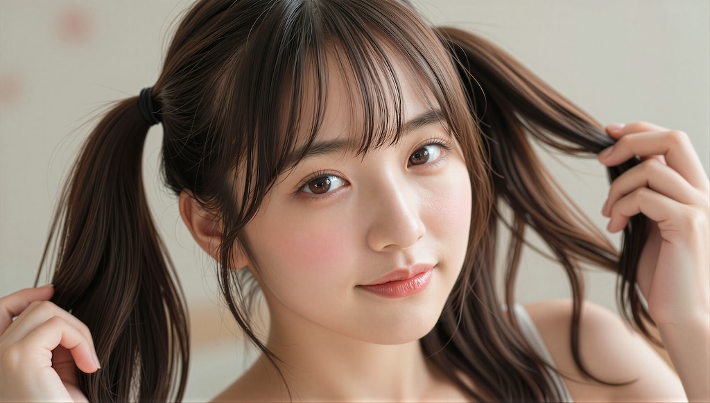 髪を結ってる女の子 2