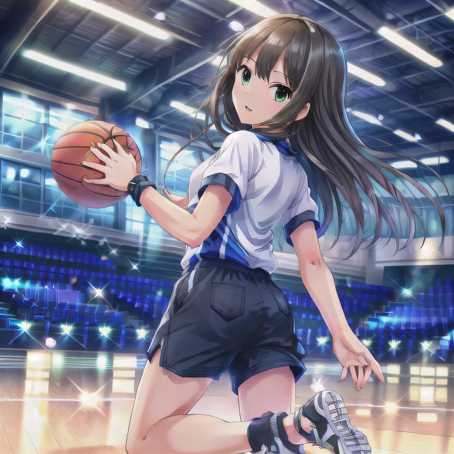 黒髪ロングで体操服の少女２ | の人気AIイラスト・グラビア