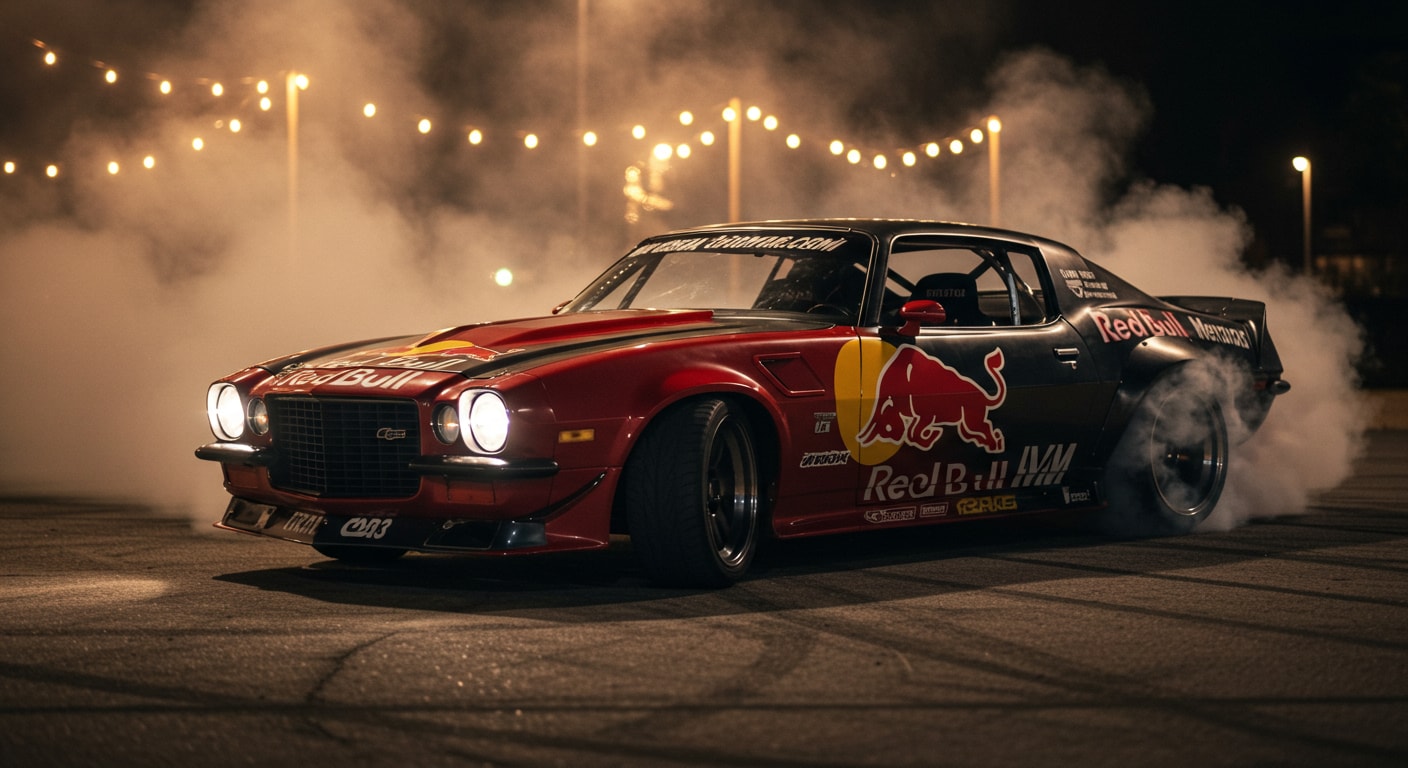 レッドブルポンティアックファイヤーバードトランザムのドリ車 | の人気AIイラスト・グラビア