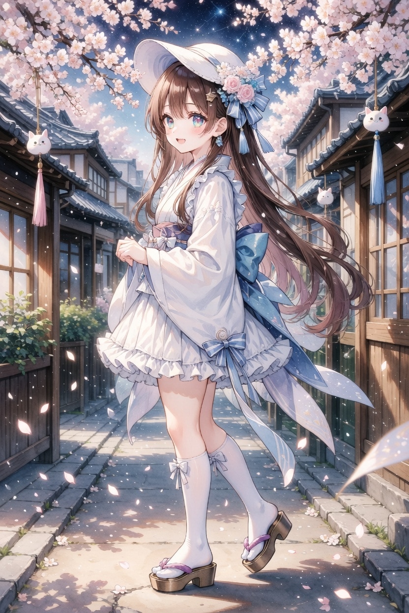 猫町と少女と春うらら | の人気AIイラスト・グラビア
