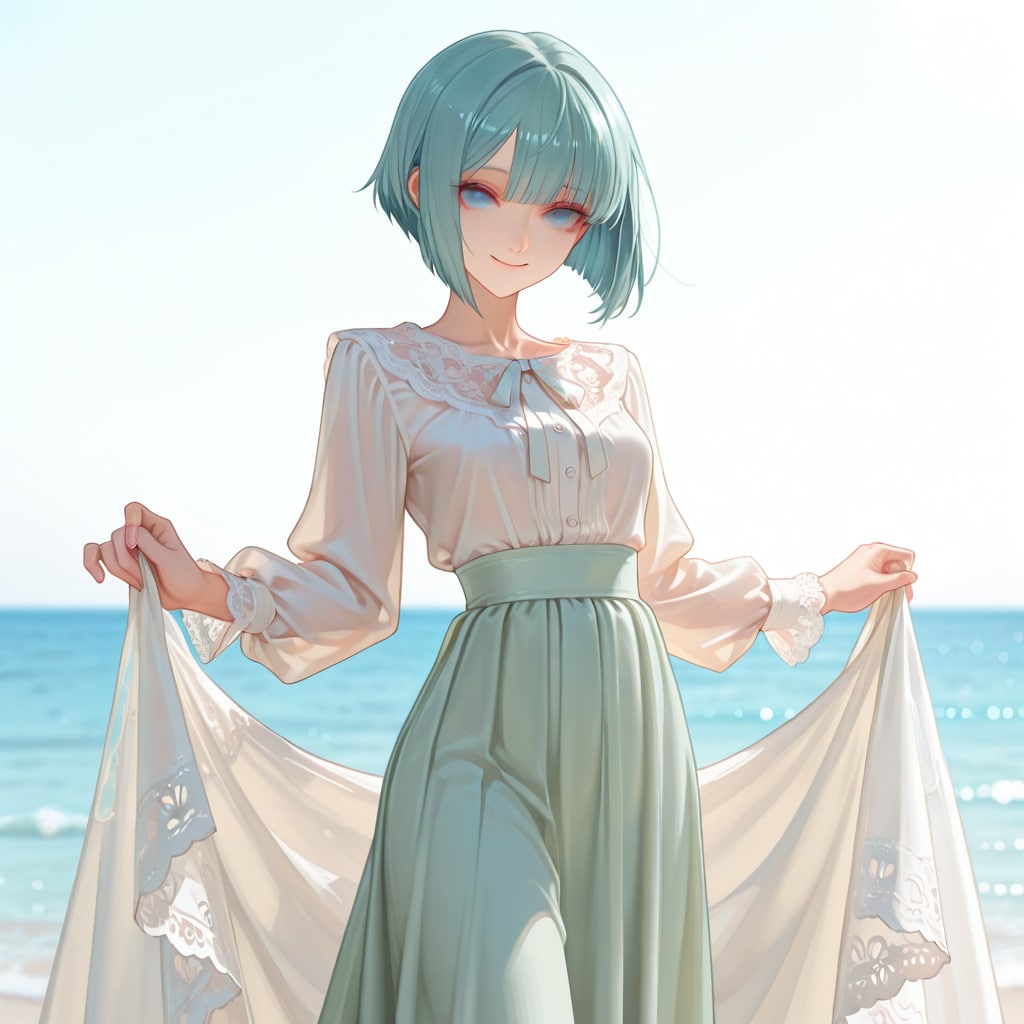 潮風とレースの約束 | の人気AIイラスト・グラビア