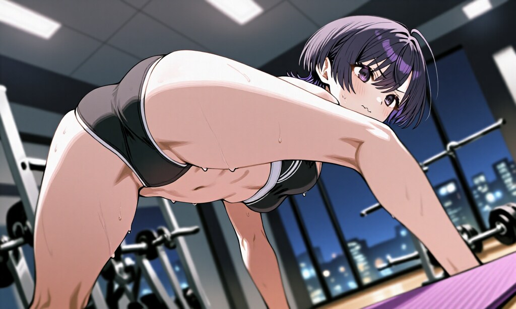 筋トレ中の烏夜ちゃん。