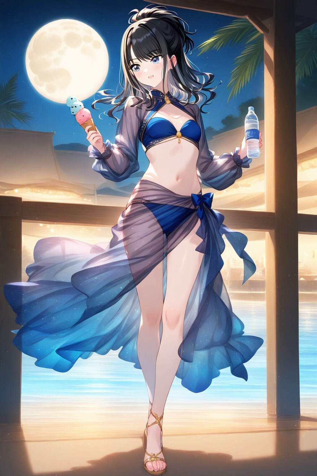 トルコ風衣装の灯織と海辺のホテルで