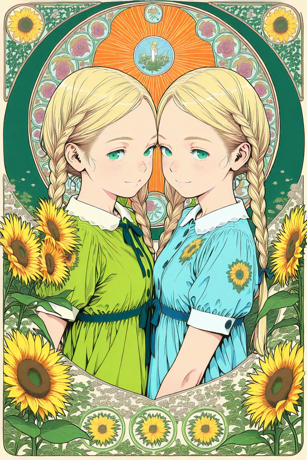 ひまわりと双子