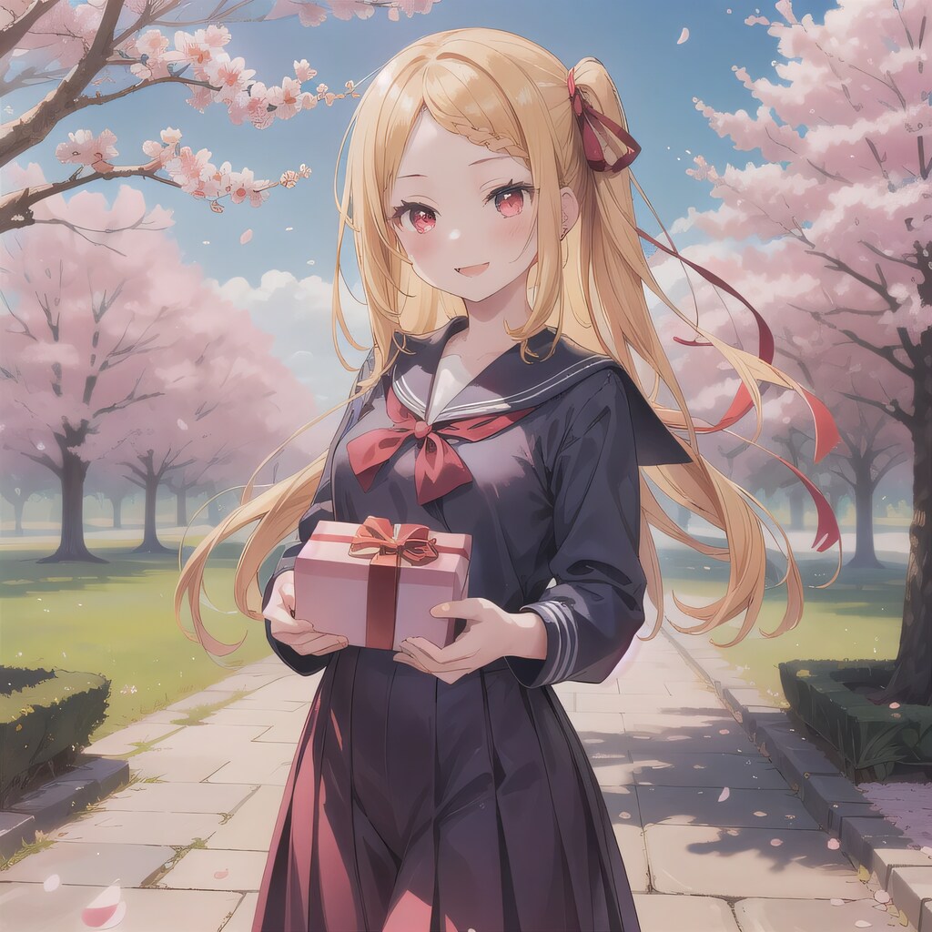 金髪ポニテでセーラー服の少女