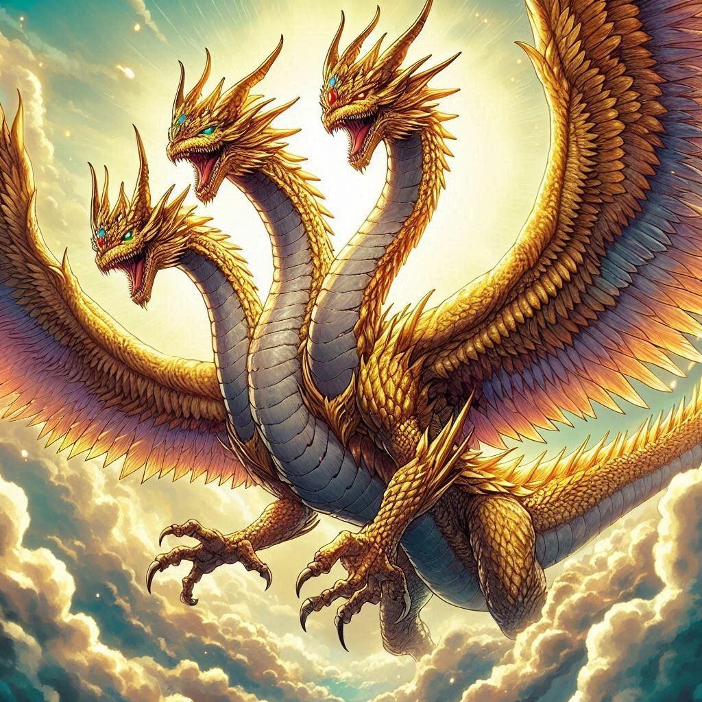 三つ首のゴールドドラゴン