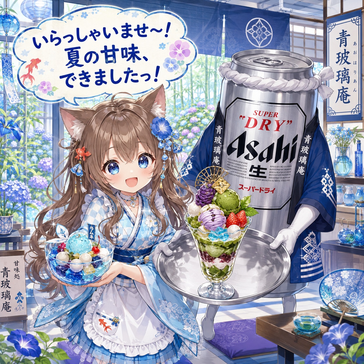 和風喫茶の小さな女の子