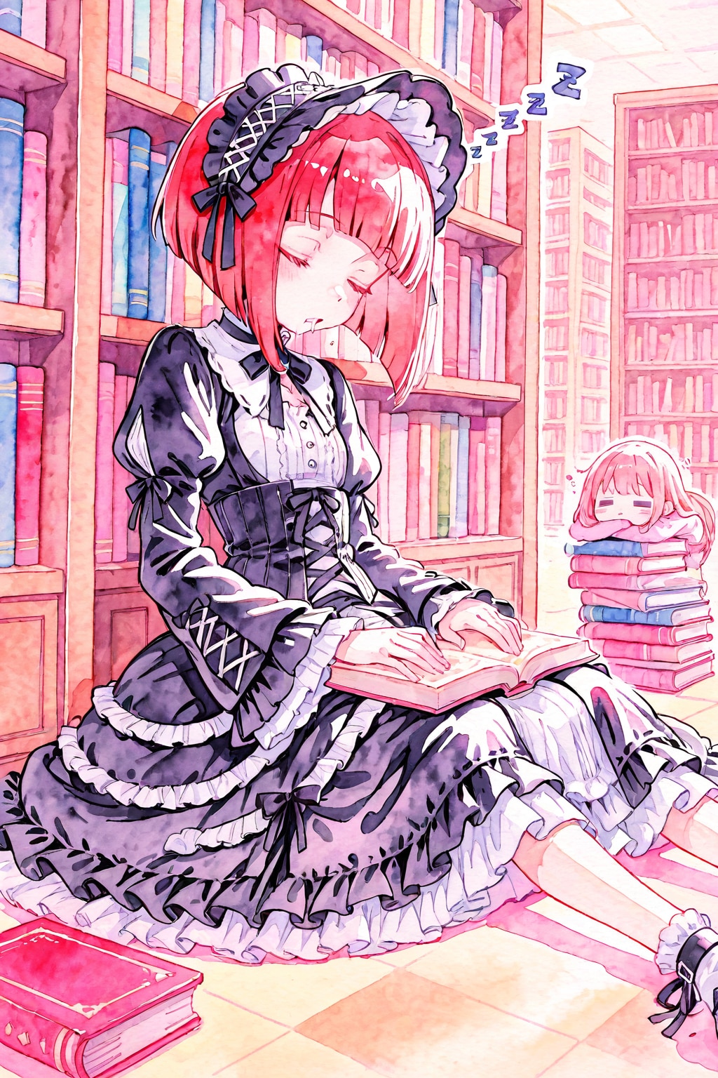 眠る赤髪ちゃん