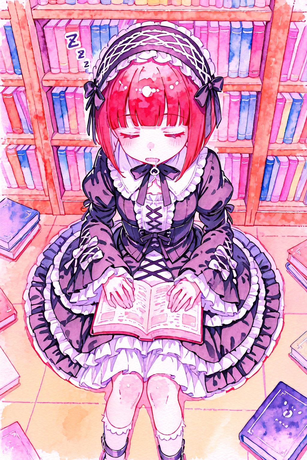 眠る赤髪ちゃん