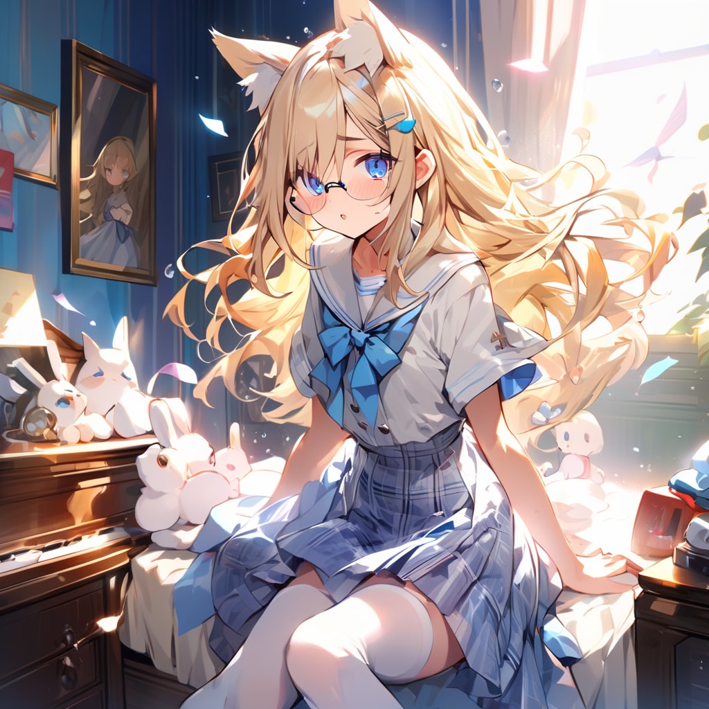 猫耳少女のお部屋の中はファンシーだった