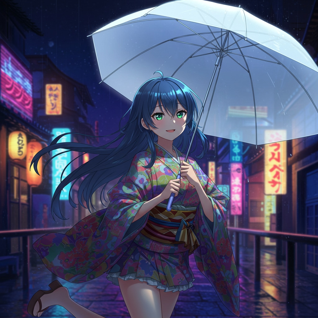 発光ビニール傘 | の人気AIイラスト・グラビア