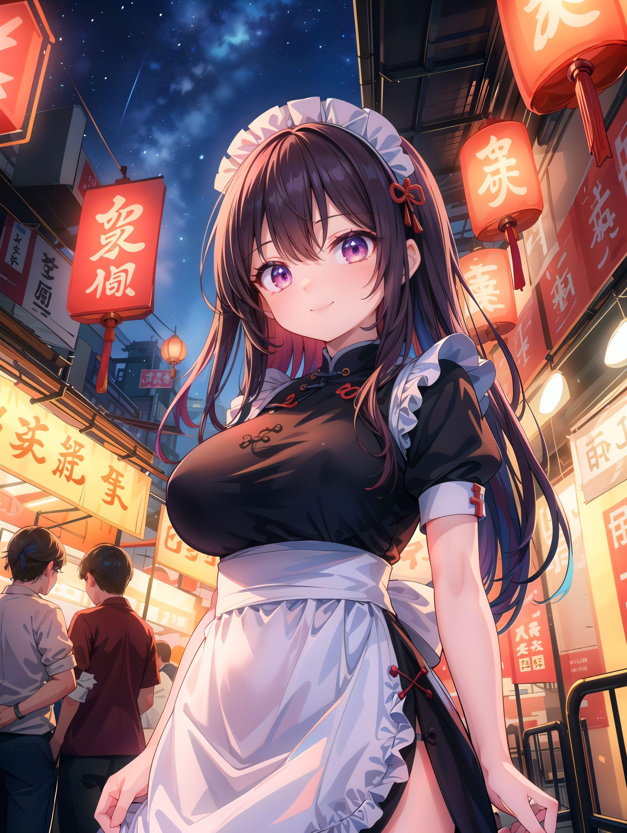 香港夜市のメイドさん