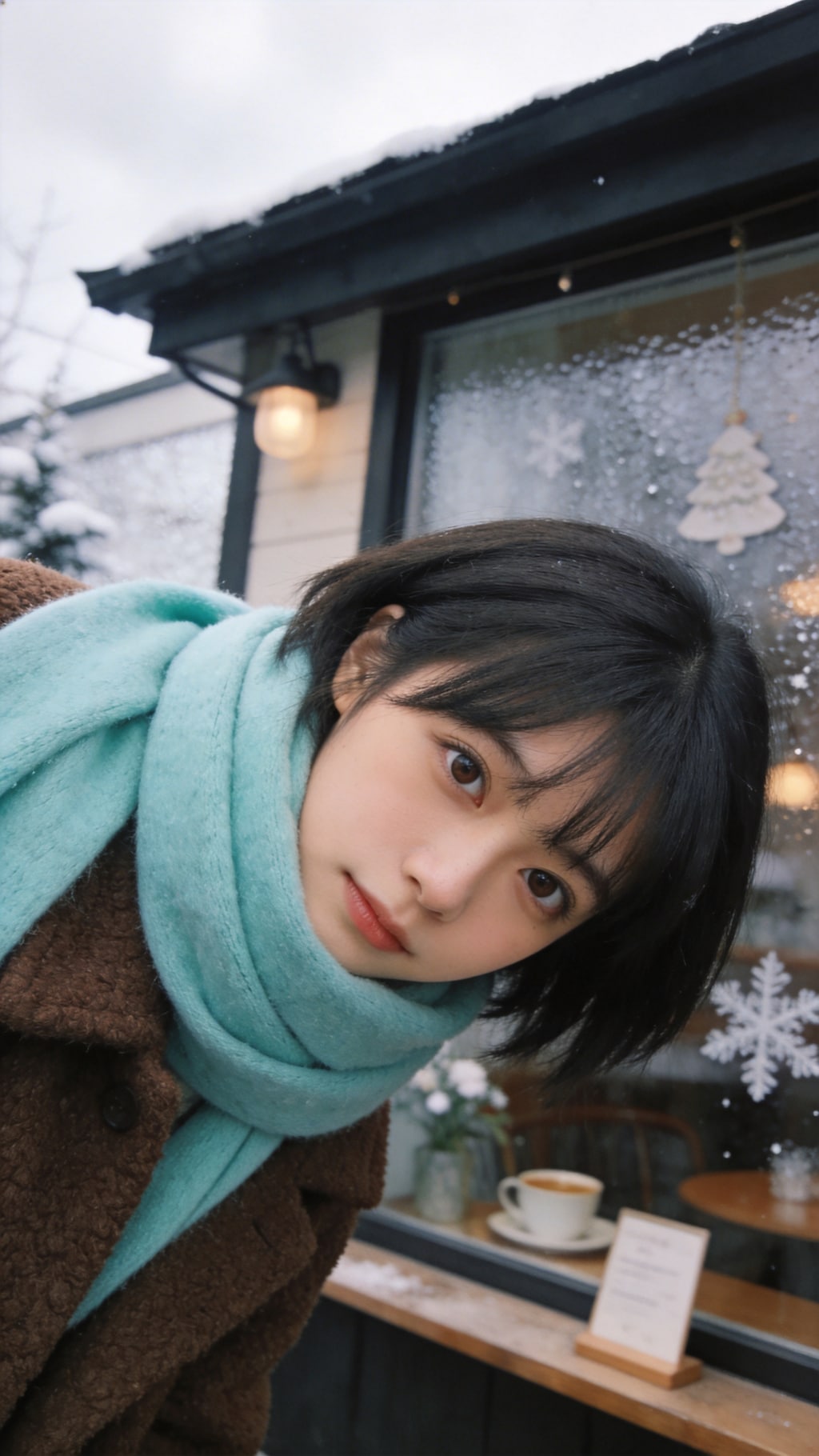 Cyan Embrace in Winter