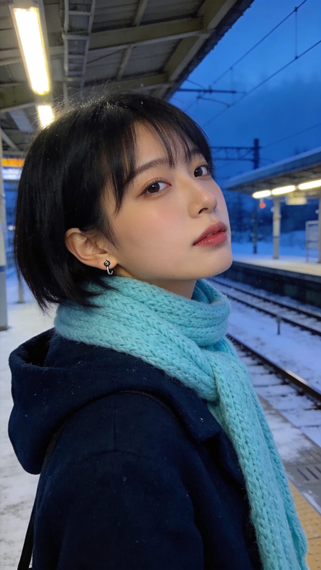 Cyan Embrace in Winter