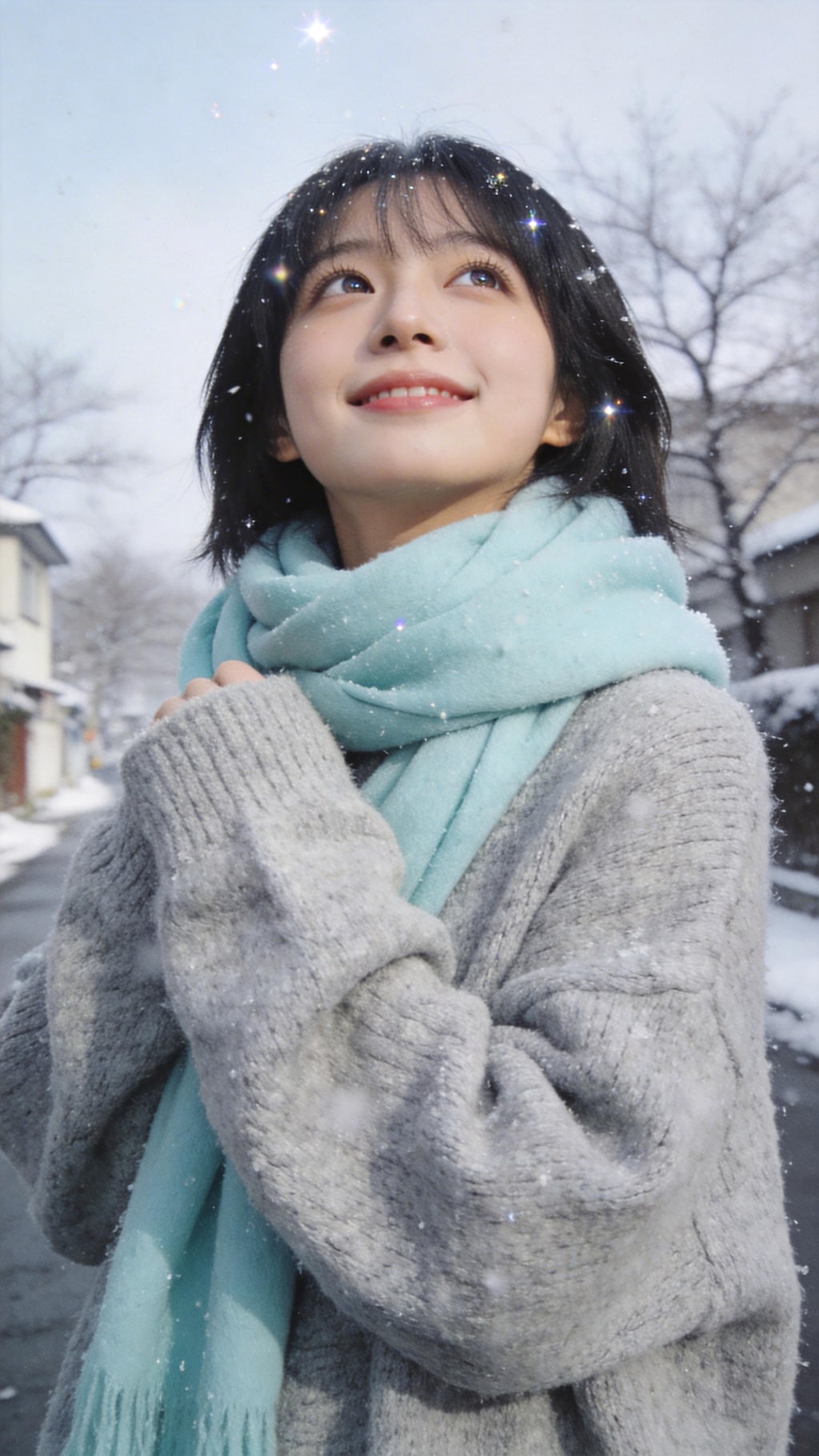 Cyan Embrace in Winter