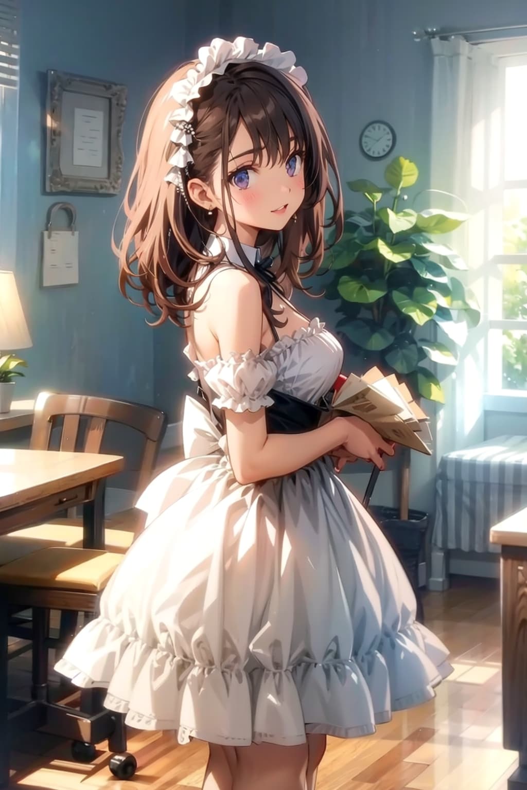 【一語生成】メイド　by #TOPAZ 縦長画像