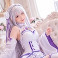 エミリア風のフォトリアルコスプレ 4枚目