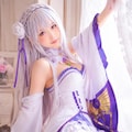 エミリア風のフォトリアルコスプレ 2枚目